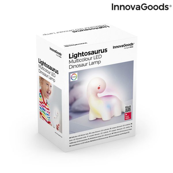 Viacfarebná LED lampa v tvare dinosaura Lightosaurus InnovaGoods