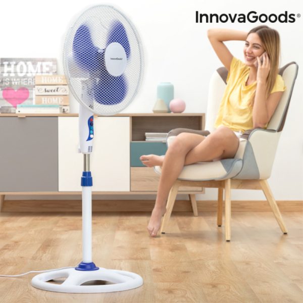 Stojanový Ventilátor InnovaGoods Ø 40 cm 50 W Modrobiely